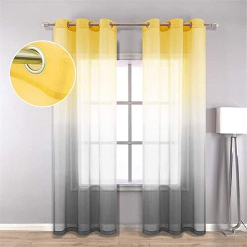 Princess Gradient Semi Voile Drapes Window Treatments Linen Sheer Curtains For Grils Bedroom Living Room