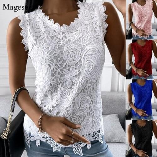 Elegant Solid Chiffon Blouse Women 2021 New Spring Crochet Lace Patchwork Blouses Stand Collar Button Up Shirt Tops Female 13408