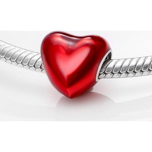 2021New S925 Sterling Silver 2-color Heart Charm Fit Original 3mm Bracelet&Bangle For Women Birthday Fashion Jewelry Gift
