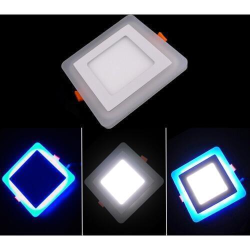 1pcs 6W 9W 16W 24W Double color LED Panel Downlight Three Model Square Panel light Warm/Cold Ceiling Recessed Lamp Indoor Light