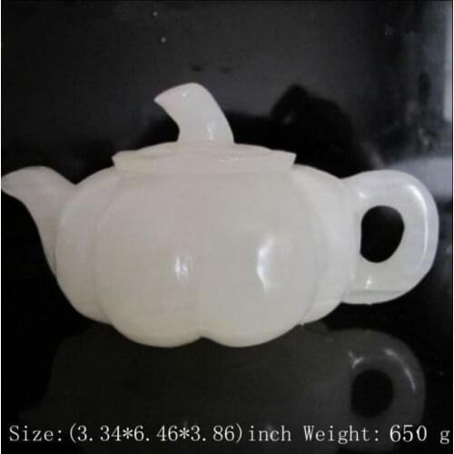 100% natural Afghanistan jade hand carved pumpkin Shape the teapot, hip flask