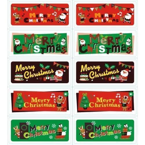 100 Pcs/lot Merry Christmas package Seal Sticker Christmas Tree Gift Label Sticker Scrapbooking For Christmas Sealing Stickers