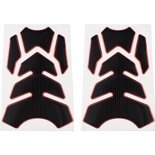 2x Carbon Fiber Gas Tank Pad Protector Stickers Decal for Motorcycle Red