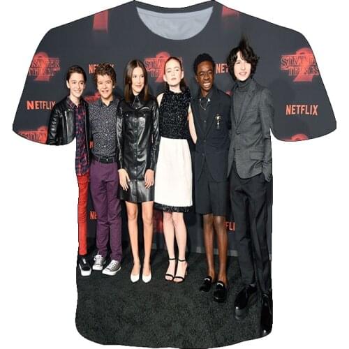 3D Sci-Fi Movie Mens Printed T-shirt Summer Short Sleeve Large Size Boy Tee American Horror Plot Character T-Shirt Casual Tops