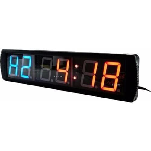 4'' LED Interval Timer Sport Stopwatch Clock Crossfit Garage Workout Training MMA Boxing Tabata With Remote