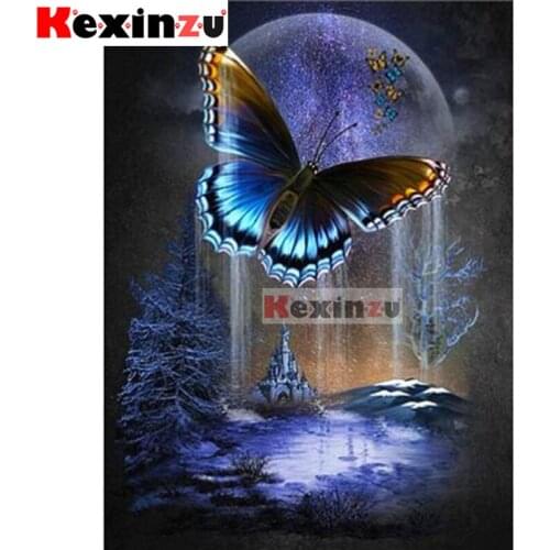 5D DIY Full Square/Round Drill Diamond Painting Kit "Butterfly castle" Embroidery Mosaic Cross Stitch Stickers Decor Gift Xy555