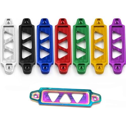 173mm/144mm Aluminum Red Billet Aluminum Car Battery Tie Down Mount Bracket Holder Bar with Logo for Honda Civic