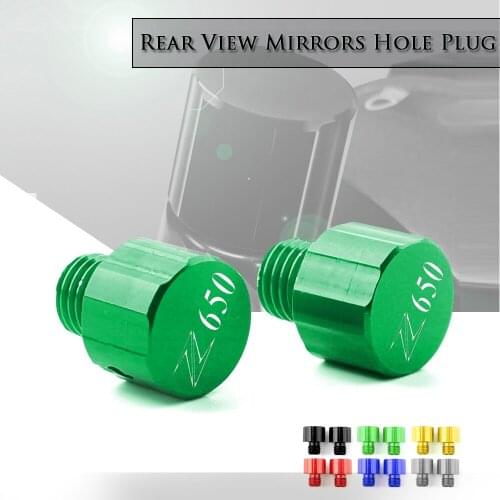 CNC Aluminum Rear View Side Mirrors Hole Plug Screws Caps Cover Bolts For KAWASAKI Z650 Z 650 2017-2019