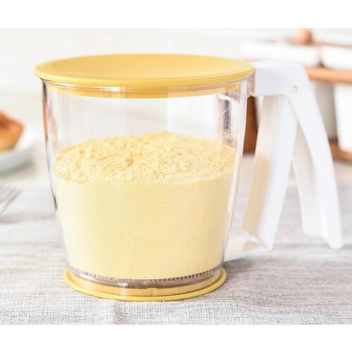 Household Durable Concise PP Kitchen Tool Quality Manual Flour Sieve Cup Kitchen Pastry Utensils Flour Sieve Cup