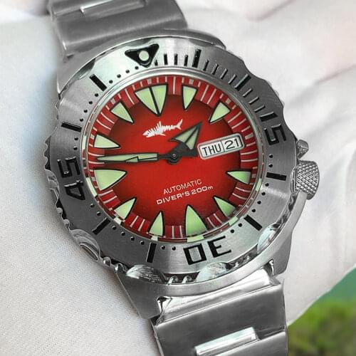HEIMDALLR Dive Watch Automatic Mechanical Watches Monster 200M Dive Watch NH36A Sapphire C3 Luminous Diver Watch For Men
