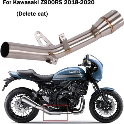 For Kawasaki Z900RS 2018 2019 2020 Catalyst Deleted Pipe Exhaust System Mid Link Tube Modified Connection Slip On Motorcycle