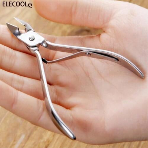 ELECOOL Professional Steel Nail Correction Cuticle Nipper Foot Hand Care Dead Skin Dirt Remover Clip Manicure Pedicure Nail Tool