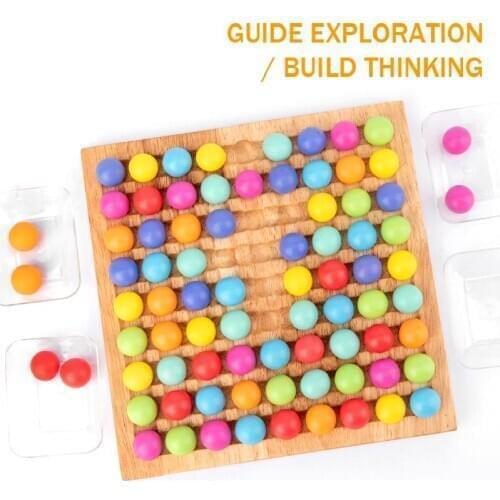 Colorful Wooden Balls Checkerboard Montessori Brain Thinking Training Funny Parent-Child Interaction Game Intimacy Development