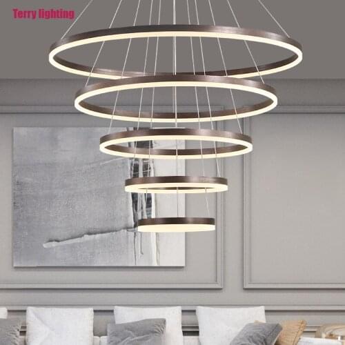 Nordic LED ring lamp with remote control indoor lighting for home decoration living room dining room bedroom kitchen stairs