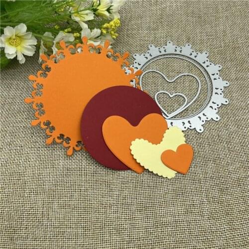 Round heart background Metal Cutting Dies Stencils For DIY Scrapbooking Decorative Embossing Handcraft Die Cutting Template