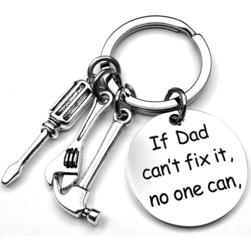 DIY Metal Keychain DAD Hammer Screwdriver Wrench DadS Tool FatherS Day Gift
