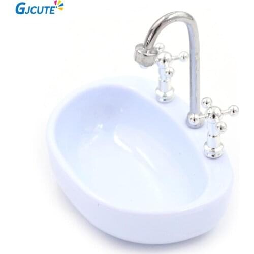 1/12 Scale Cute Dollhouse Miniature Furniture Bathroom Washbasin Washing Machine Pretend Classic Toy Birthday Gift for Children