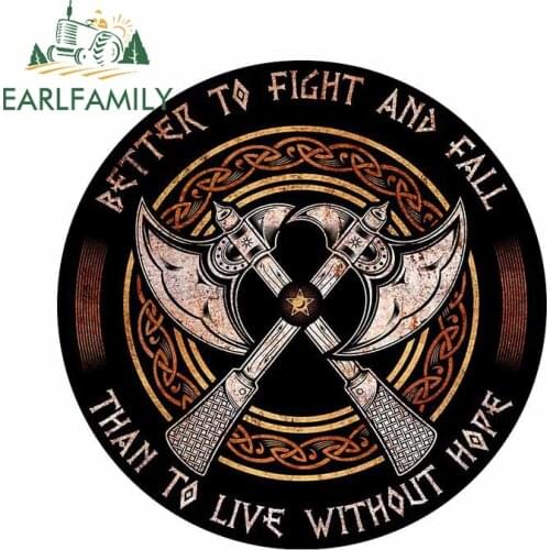 EARLFAMILY 13cm x 12.8cm for Viking Battleaxes Better To Fight and Fall Decal Snowboard Silhouette Car Stickers Vinyl Car Wrap