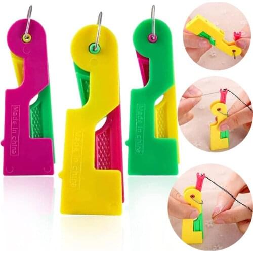 3Pcs Sewing Needle Threader Thimble Thread Tool Convenient Elderly Guide Needle Easy Device Automatic Thread Sewing Supplies