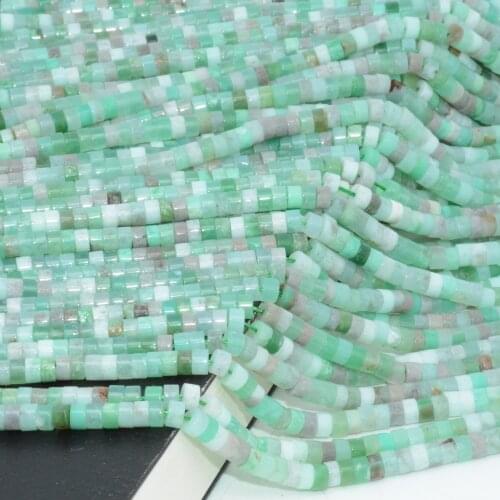 Natural Simple Quality Chrysoprase Irregular Heishi / Flat Tube Beads / Wheel Beads 4mm, Thickness About 2mm