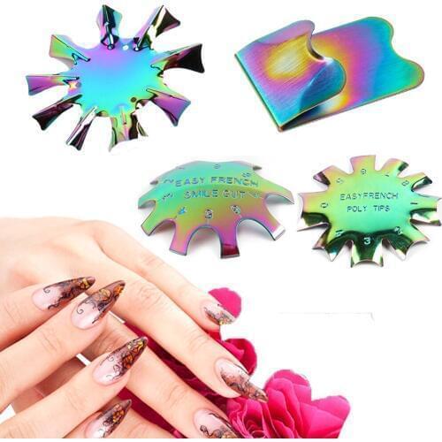 Nail Art Manicure Edge Trimmer Easy French Smile Line Cutter Acrylic Clipper Plate Module DIY Stencil Tool Nail Art Decoration