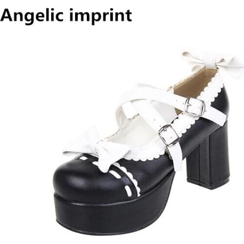 Angelic imprint new woman mori girl lolita cosplay shoes lady high thin heels pumps women princess dress party shoes 8cm 9829 47