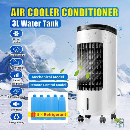Home Water Mobile Portable Air Conditioner 60W 220V 2 Tank Conditioning Fan Humidifier Cooler Cooling Timer With 5 Refrigerant