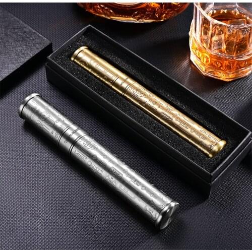 CIGARLOONG Cigar Tube Seal Lock Wet Cigar Moisturizing Tube Single Portable Travel Cigar Case