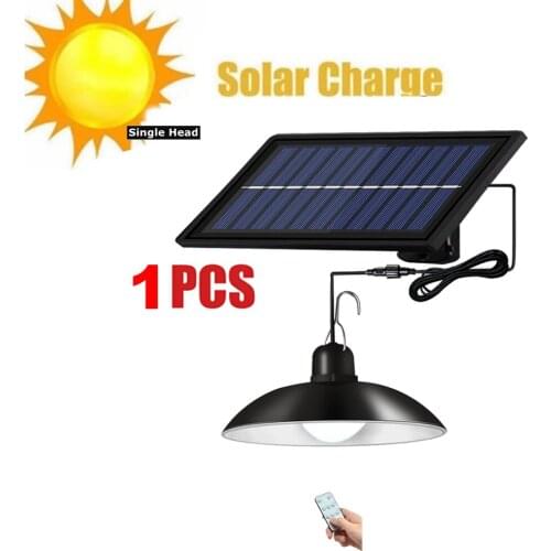 Remote 30 led 2 head Retro Lampshade Solar Pendant Lamp 3M Cable LED Solar Powered Light Waterproof For Outdoor Patio Garden Str