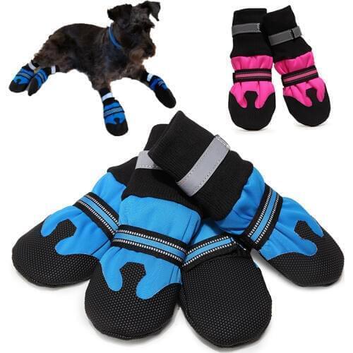 Pet products Dog Shoes Waterproof Winter Anti-slip dog booties Paw Protector Warm Reflective for Medium Large Dogs rubber shoes