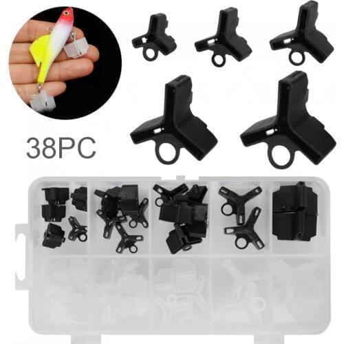 38pcs/lot Fishing Treble Hooks Covers Case Caps Black & White Colour Mixed Bait Hooks Safety Protector Set for 1/0#-10# Hook