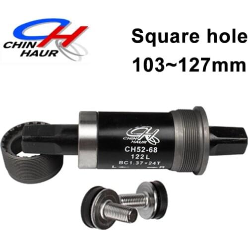 Bicycle Bottom Bracket Double Bearing 68cm Bike BB Square Hole Bottom Bracket for Road MTB Folding Bike 103-127mm Cycling Part