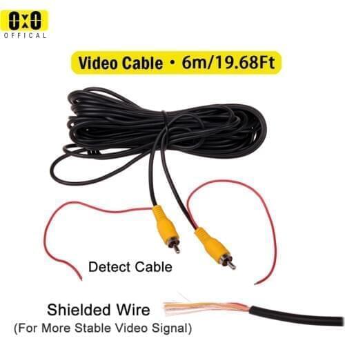 6m Video Cable For Car Rear View Camera Universal RCA 6 Meters Wire For Connecting Reverse Camera With Car Multimedia Monitor