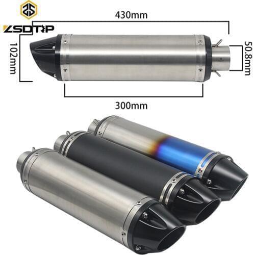 ZSDTRP Motorcycle Modified Exhaust Muffler SC Stainless Steel Exhaust Pipe for GSX1300/1000R CB400 YZF-R15 Z250 R3 R25