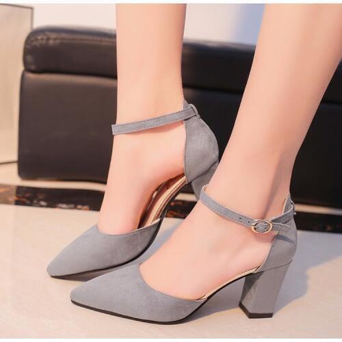 2020 Sandalias femeninas high heels Autumn Flock pointed sandals sexy high heels female summer shoes