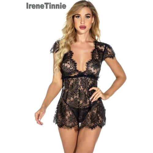 Womens Nightwear Sexy Lace Sleepwear Women Night Gown Plus Size Sleepwear Negligee Sexy Hot Sleeping Dress For Women Nightwear
