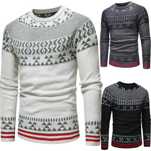 2020 winter mens clothing famous ethnic personalized sweater casual slim jacket jacquard fashion large size knitted sweater