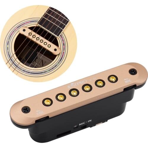 JUSTPRO JC-A1 Guitar Sound Hole Coil Pickup with Microphone with Mic and Volume Control for 39/40/41/42inch Folk Guitar