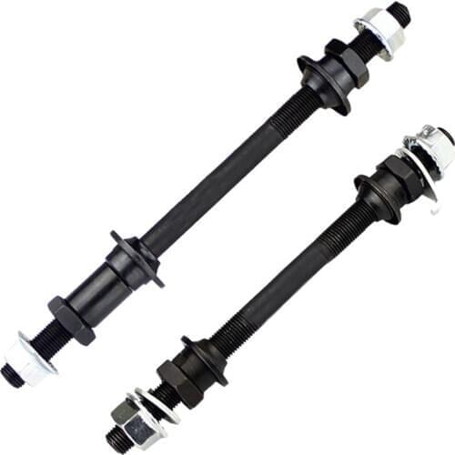 1 Pair Bicycle Wheel Hub Axle Front Rear Steel Solid Spindle Shaft Vintage BMX MTB Road Skewer 150mm 180mm