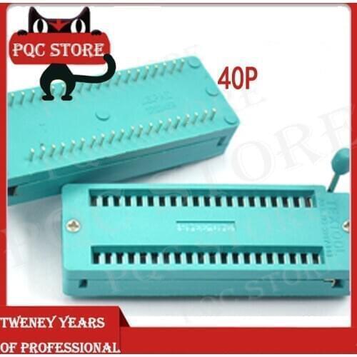 1pcs/lot 40Pin 2.54 MM Green DIP Universal ZIF IC Socket Test Solder Type IC lock seat zif socket