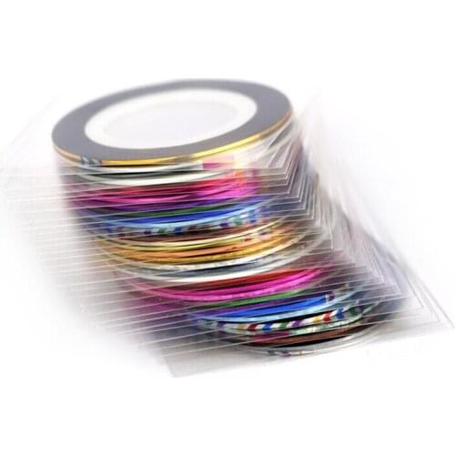 10Pcs/Set DIY Gold Silver Mix Colors Rolls Striping Tape Line Nail Art Decoration Sticker Nail Tips Nail Manicure tools