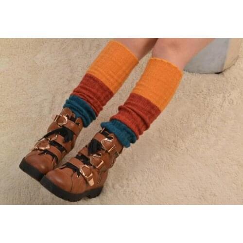 120pairs/lot Women Ladies Fashion Trim Crochet Knit Three Tone Legwarmers Leg Warmers Boot Knee Socks