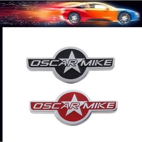 3D Premium Oscar Mike car Engine Hood Fender trunk Rear Bonnet Nameplate Decal Emblem Badge Sticker for Wrangler Compass Patriot