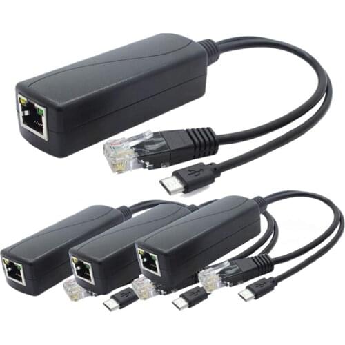 4-Pack 5V PoE Splitter, 48V to 5V 2.4A Adapter with Micro-USB Plug, for IP Camera,Tablets,for Raspberry Pi and More