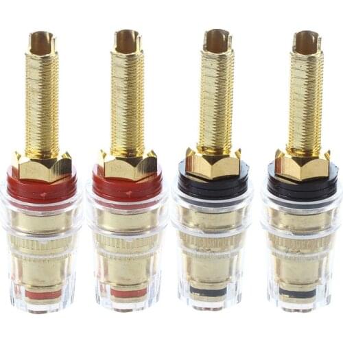 4x Speaker Terminal Binding Post Connectors Gold-plated banana plug