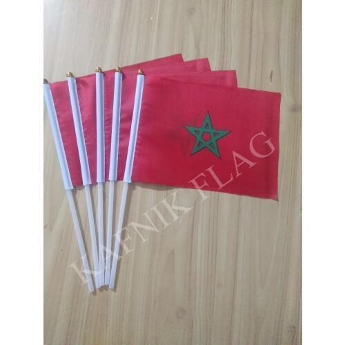 KAFNIK,5pcs Morocco hand flag-waver hand flag 14 * 21CM free shipping