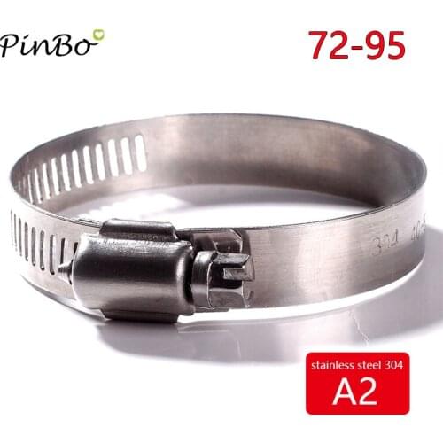 Free shipping 10/20/pcs/lot 72-95mm Stainless Steel 304 Drive Hose Clamp Tri Clamp screw collar Fuel Line Pipe Worm