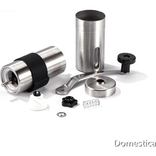 Household Stainless Steel Manual Coffee Grinder Rubber Loop Ring Easy Clean Kitchen Tools Non-slip Practical Coffee Machine