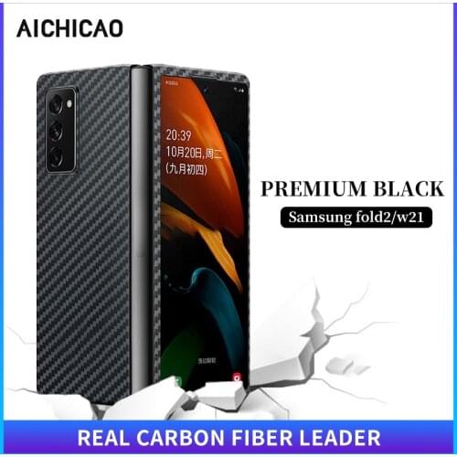 Acc-carbon Carbon fiber cover For Samsung Galaxy Z Fold 2 Case Aramid fiber cases SM F916B SM F916N W21 Z Fold 2 5G Phone shell