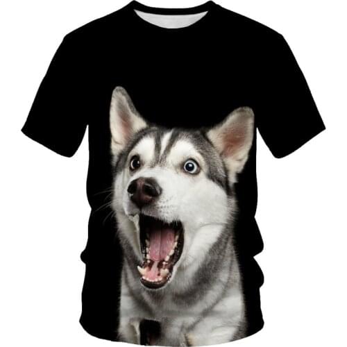 Summer Men Oversized T-shirt Husky pattern Animals Dog 3D Print men Casual Hip Hop Short Sleeve Tees Tops tshirts Harajuku